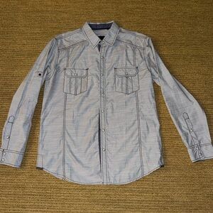 Men's Casual Button Down Shirt - Gray